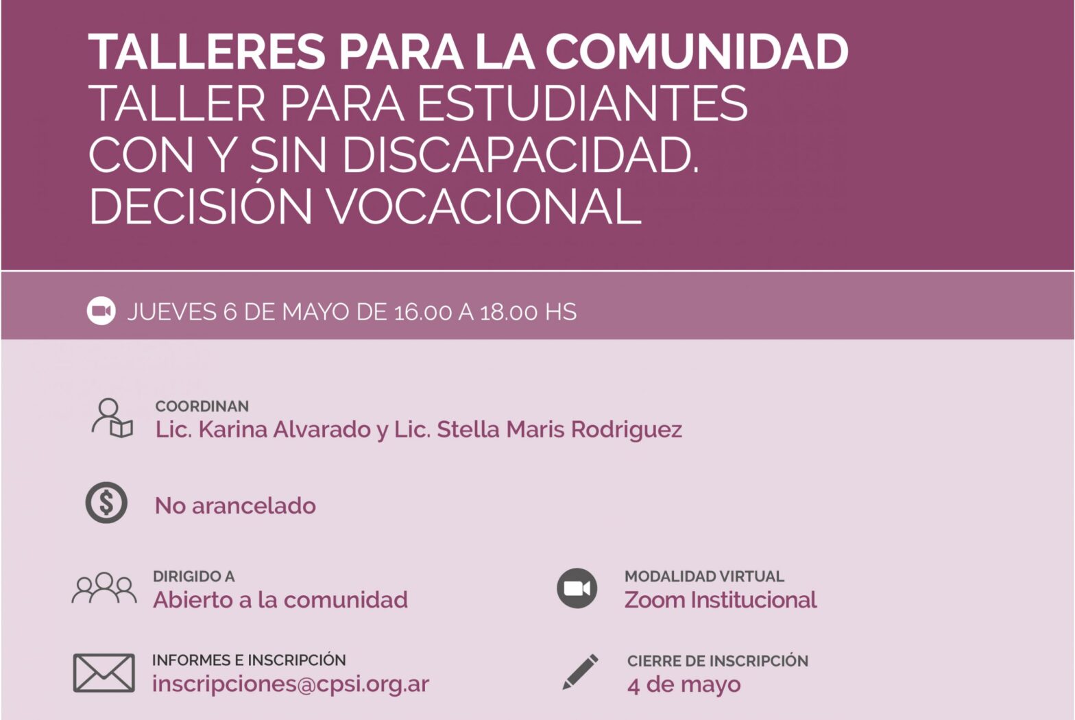 Talleres para la comunidad