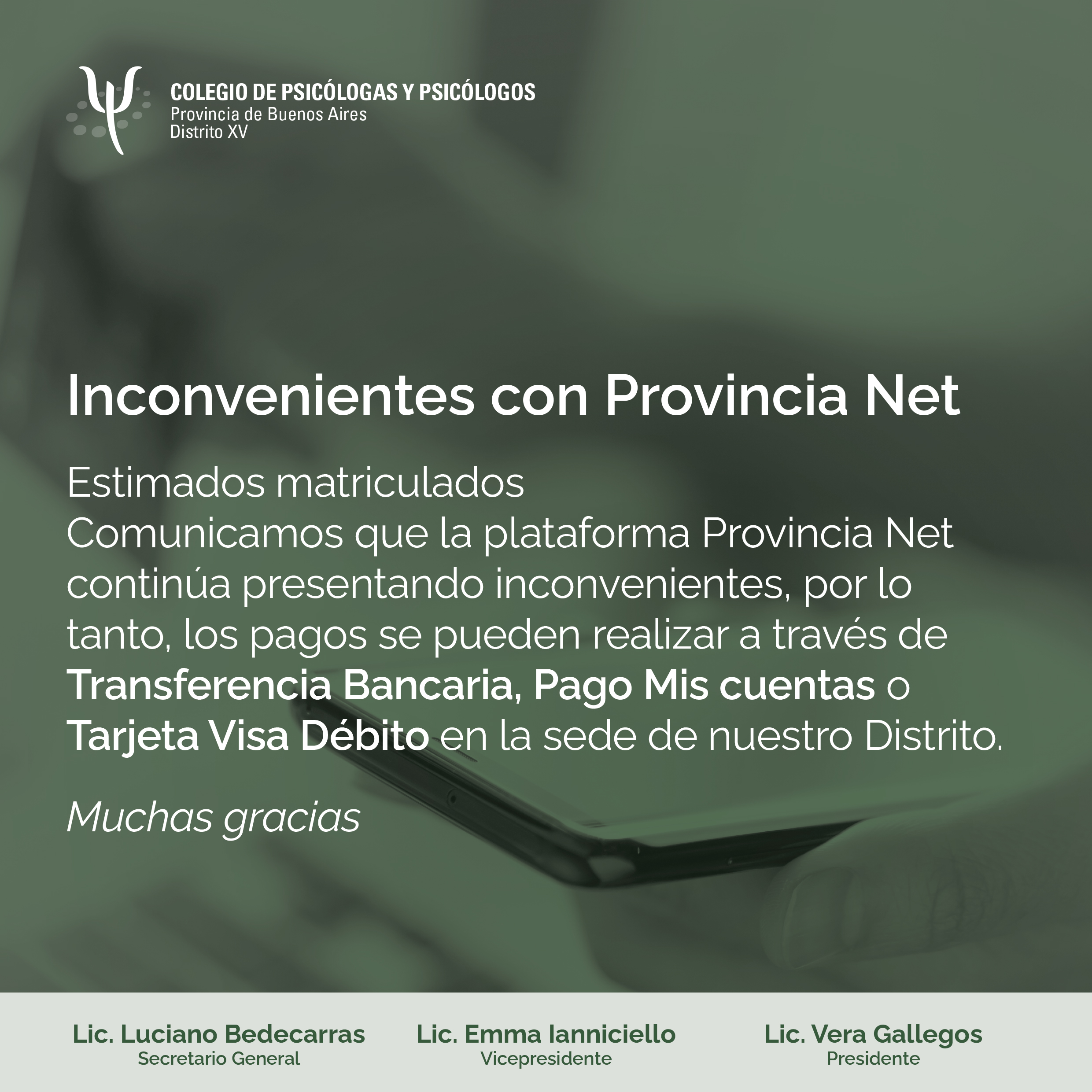 Inconvenientes con Provincia Net